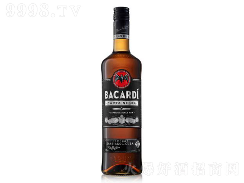 百加得黑朗姆酒500ml