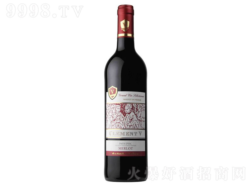 法國克萊門五世梅洛干紅葡萄酒【13° 750ml】