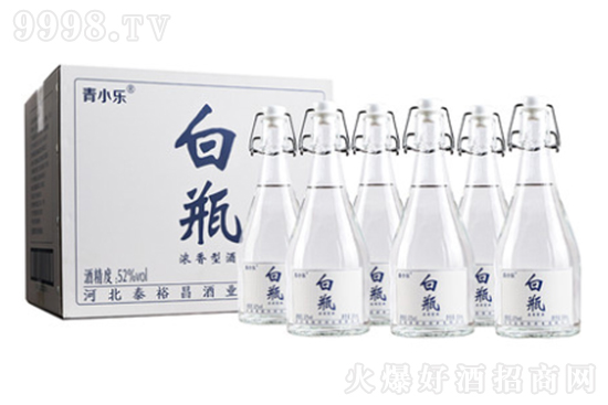 青小樂白瓶52度白酒整箱500ml×6瓶高度光瓶酒 青小樂白瓶52度白酒整箱500ml×6瓶高度光瓶酒