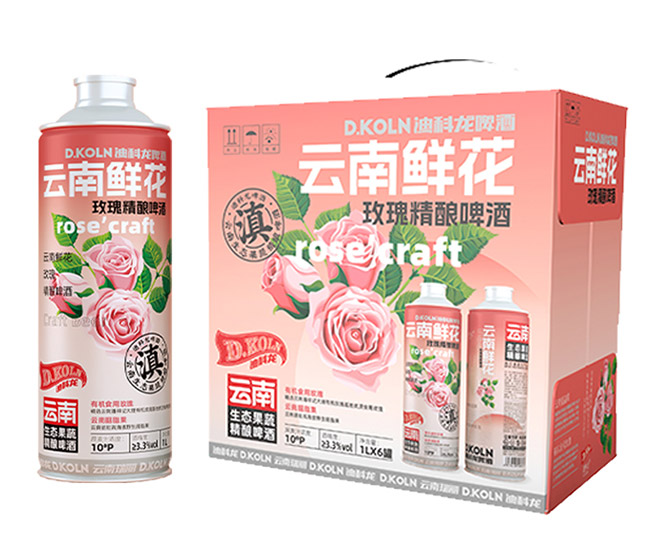 迪科龍云南鮮花玫瑰精釀啤酒【10° 1L】
